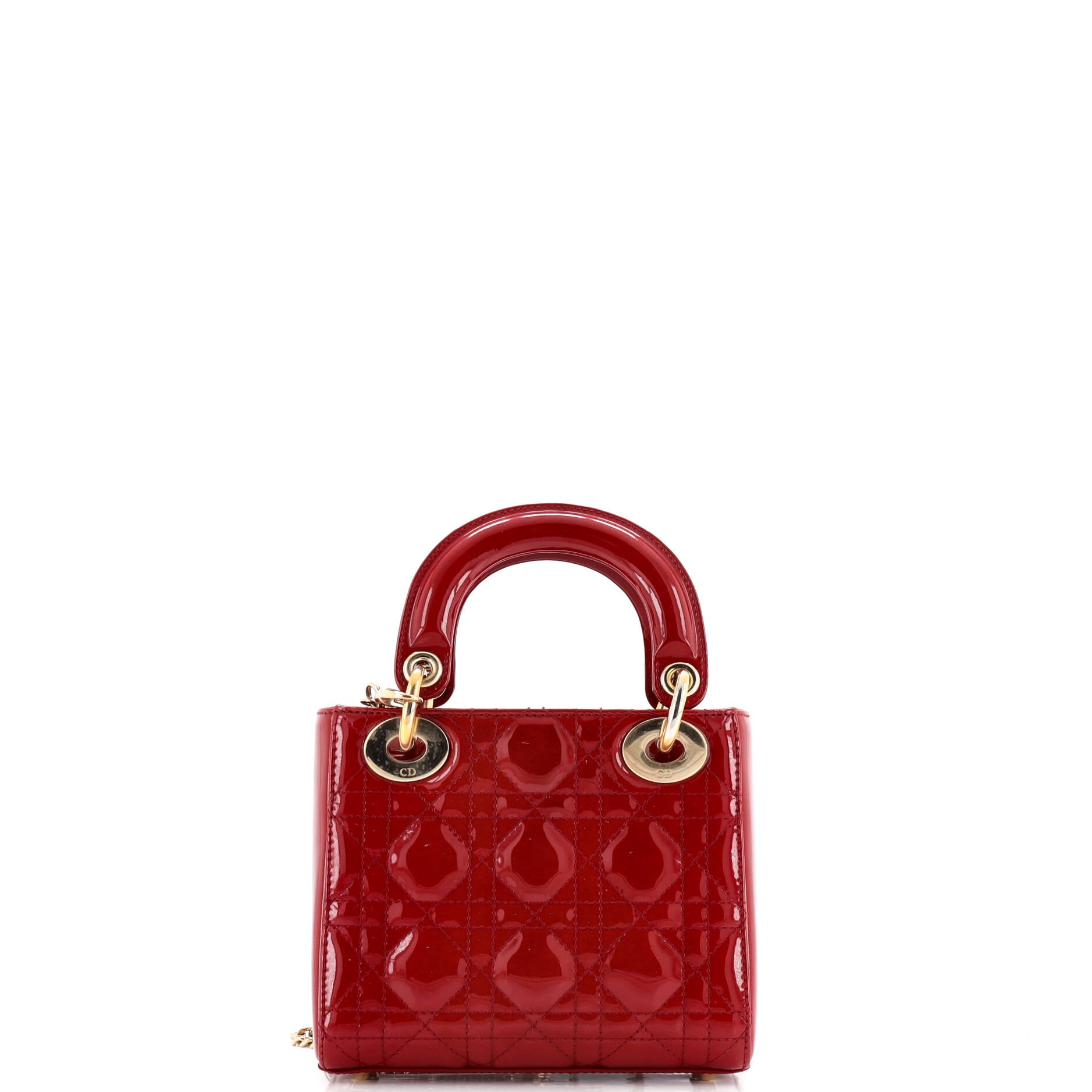 Lady Dior Chain Bag Cannage Quilt Patent Mini