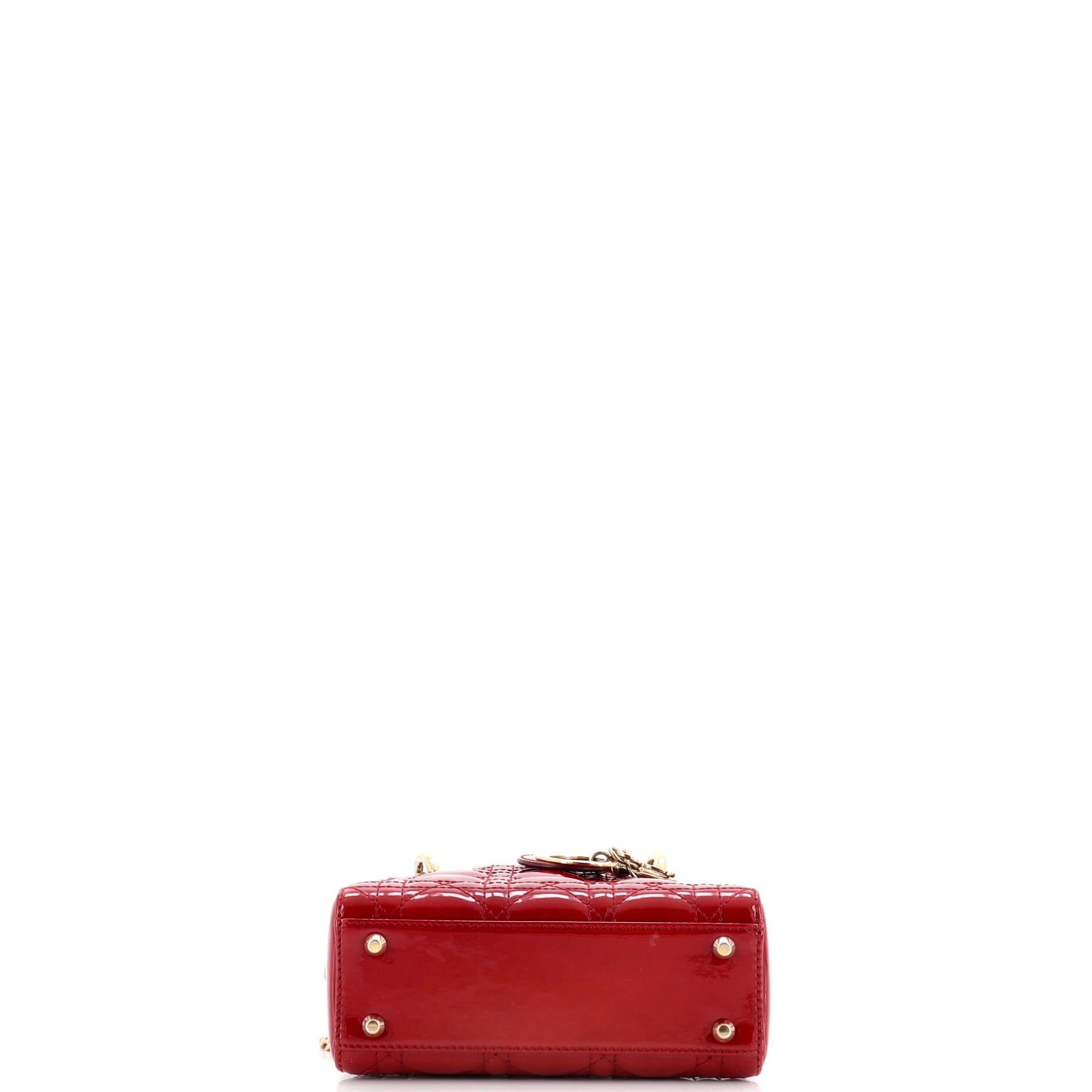 Lady Dior Chain Bag Cannage Quilt Patent Mini