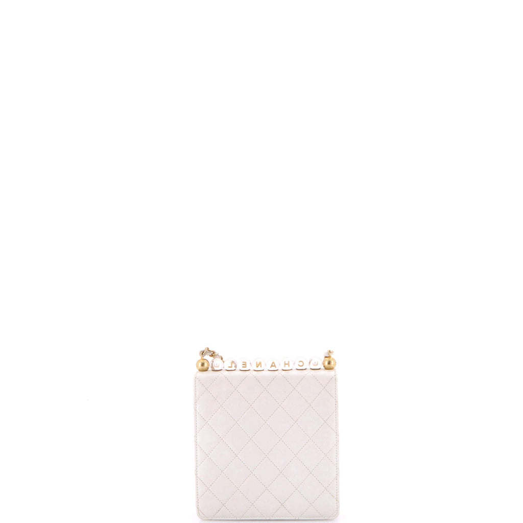 Chic Pearls Flap Bag Quilted Goatskin with Acrylic Beads Mini