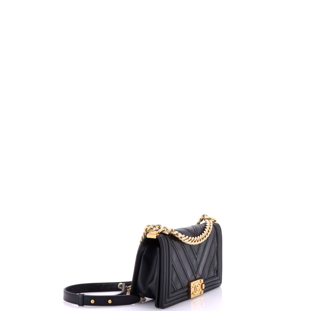 Boy Flap Bag Chevron Caviar and Calfskin Old Medium