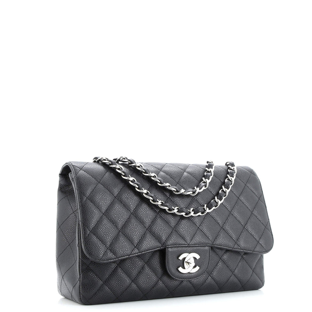 Classic Single Flap Bag Quilted Caviar Jumbo