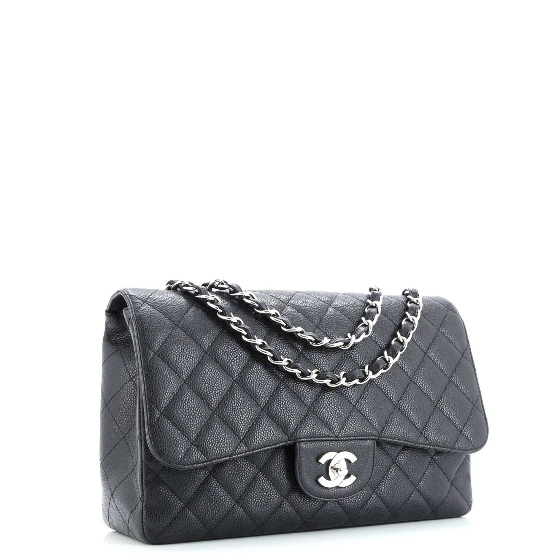 Classic Single Flap Bag Quilted Caviar Jumbo