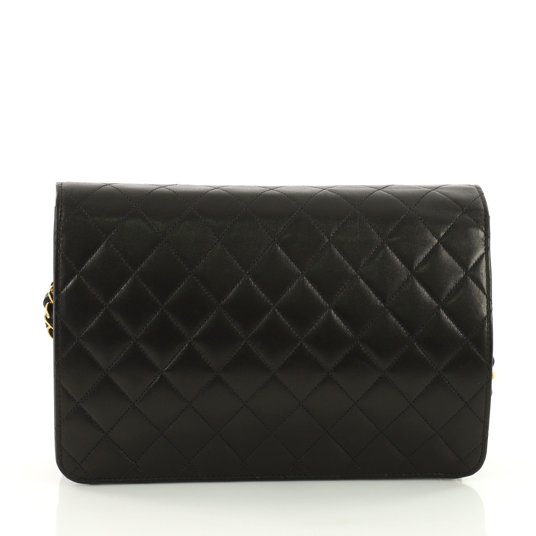 Vintage Clutch with Chain Quilted Leather Medium