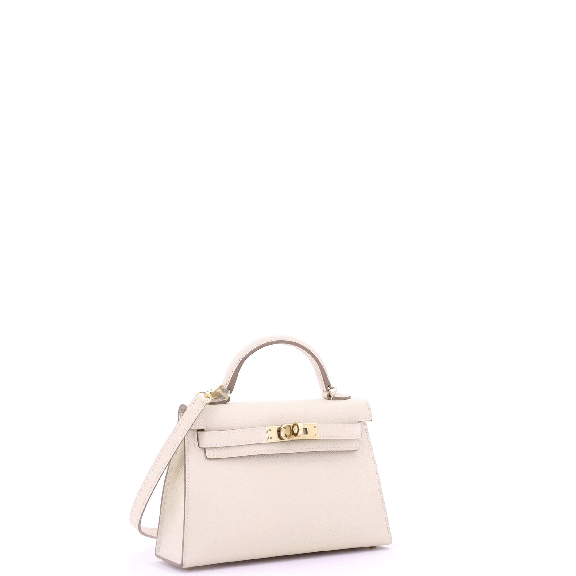 Kelly Mini II Bag Light Epsom with Permabrass Hardware 20
