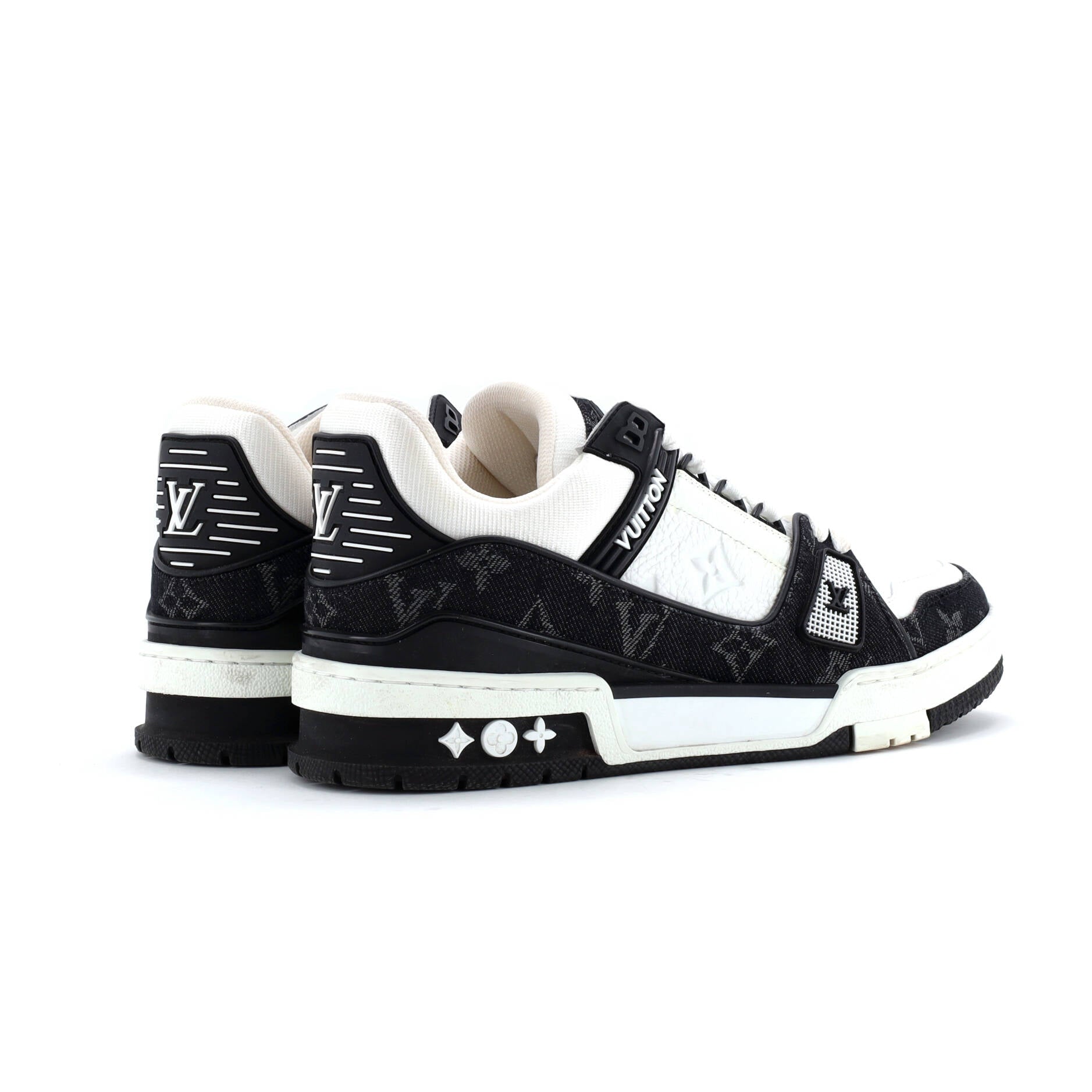 Men's LV Trainer Sneakers Monogram Empreinte Leather and Monogram Denim