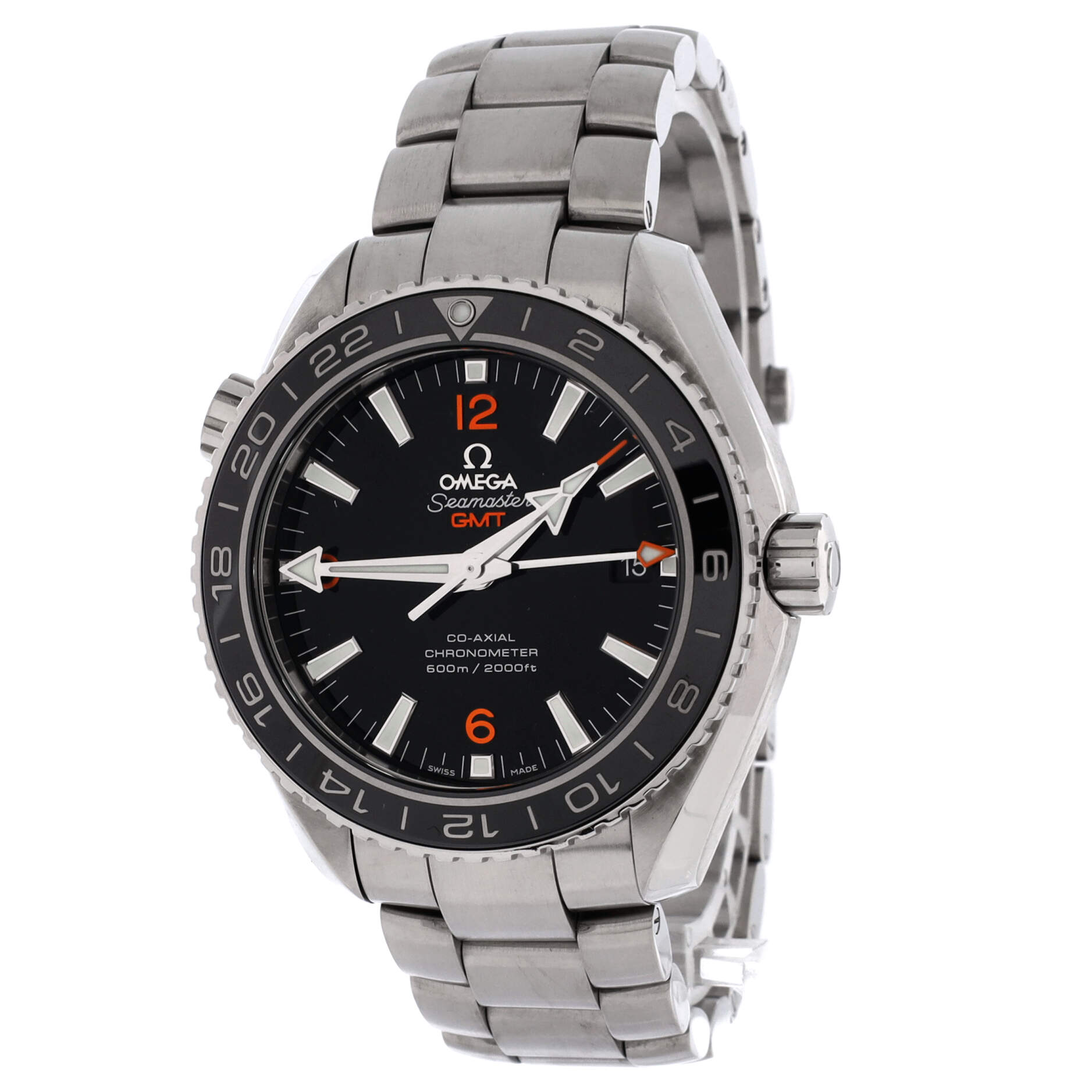 Seamaster Planet Ocean 600M Co-Axial Chronometer GMT Automatic Watch Stainless Steel 43