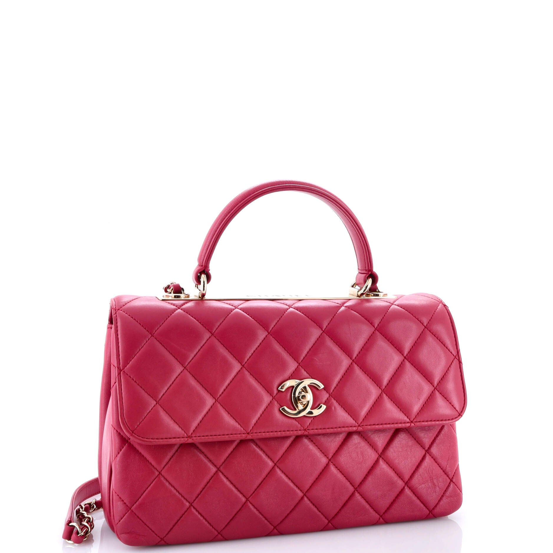 Trendy CC Top Handle Bag Quilted Lambskin Medium