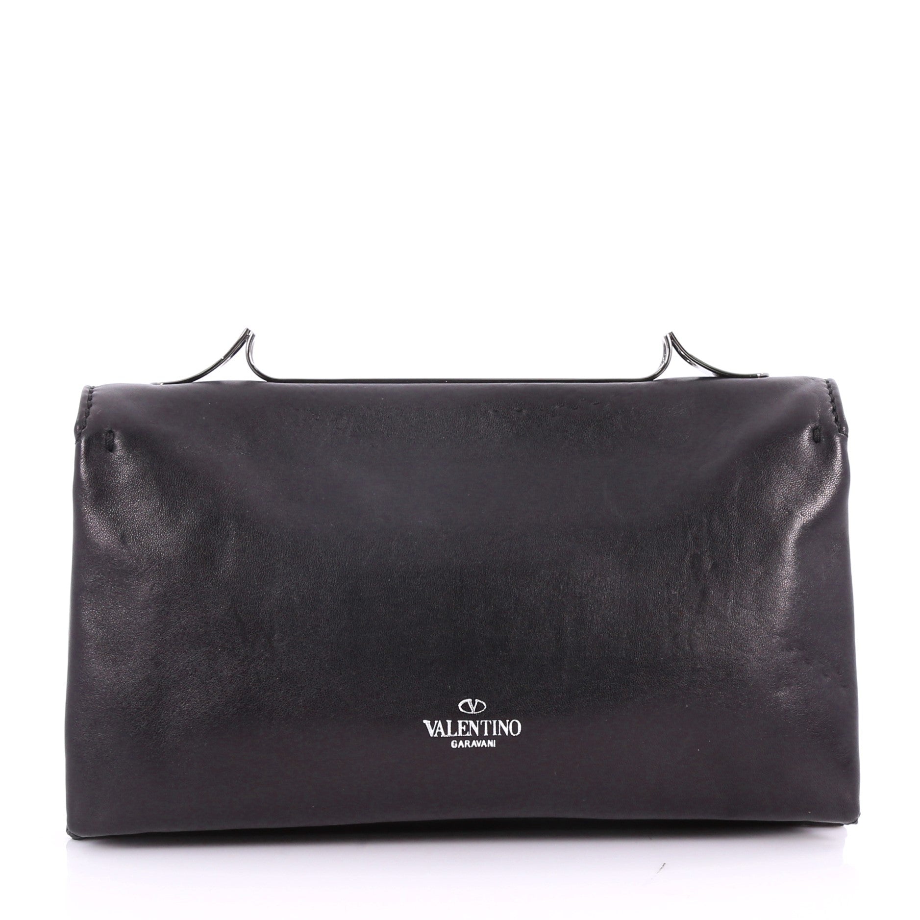 Va Va Voom Clutch Crystal Studs Leather Medium