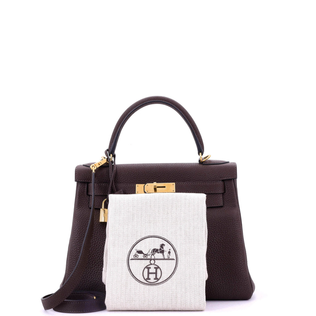 Kelly Handbag Havane Togo with Gold Hardware 28