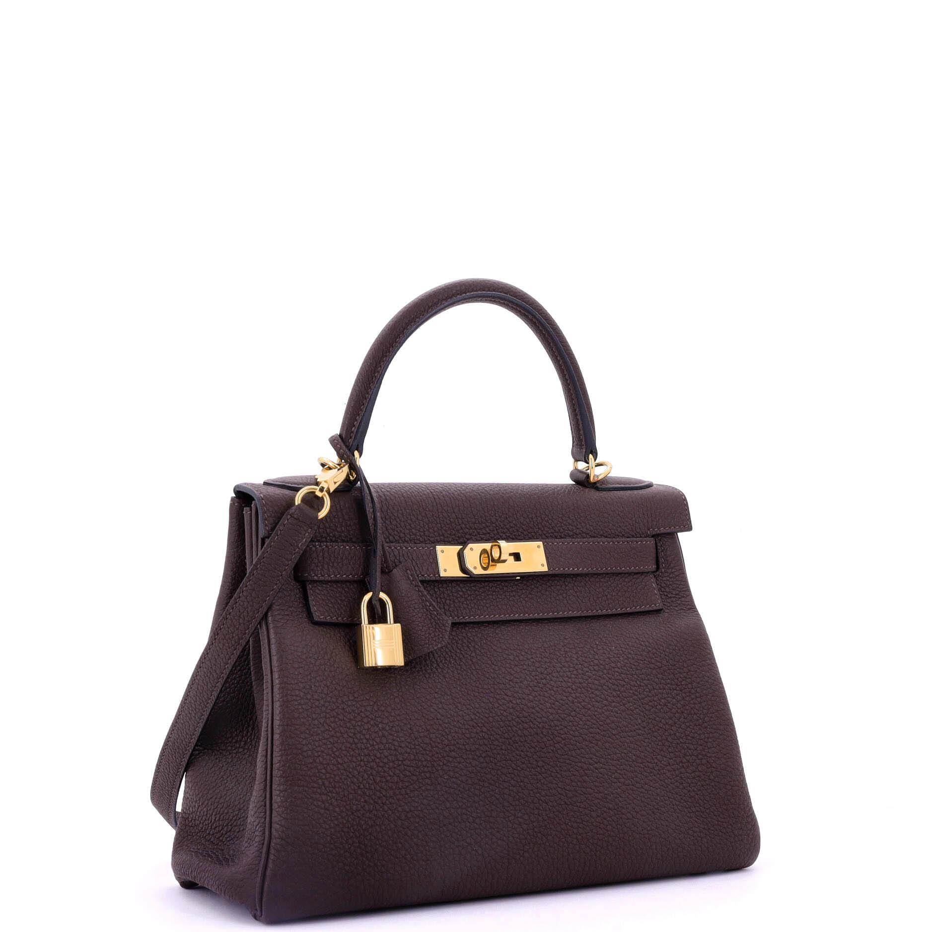 Kelly Handbag Havane Togo with Gold Hardware 28