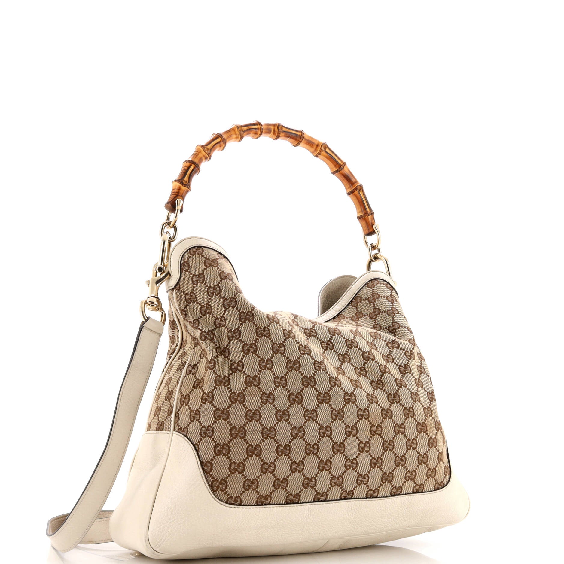 Diana Bamboo Shoulder Bag GG Canvas Medium