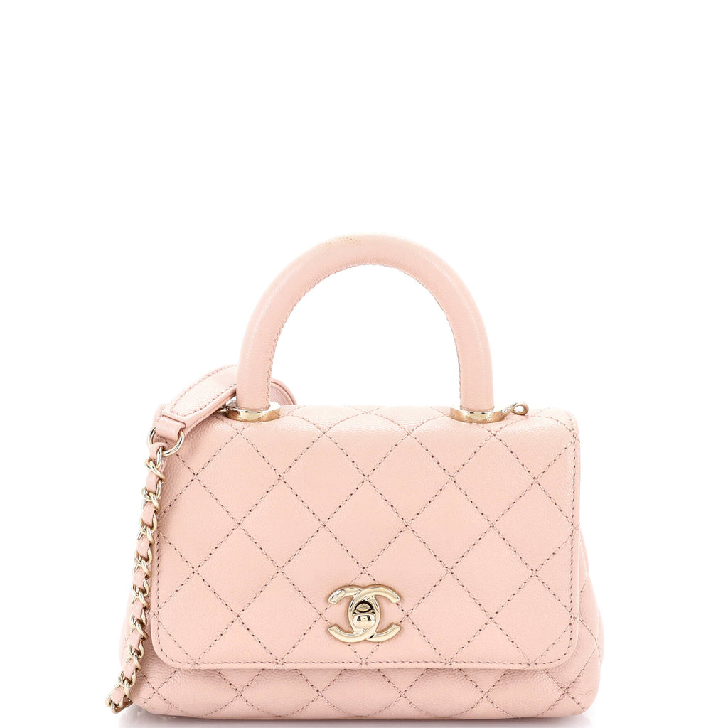 Coco Top Handle Bag Quilted Caviar Extra Mini