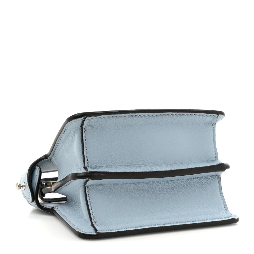Shiny Nappa Nano Peekaboo Maxi Handle Satchel Azzurro Baby