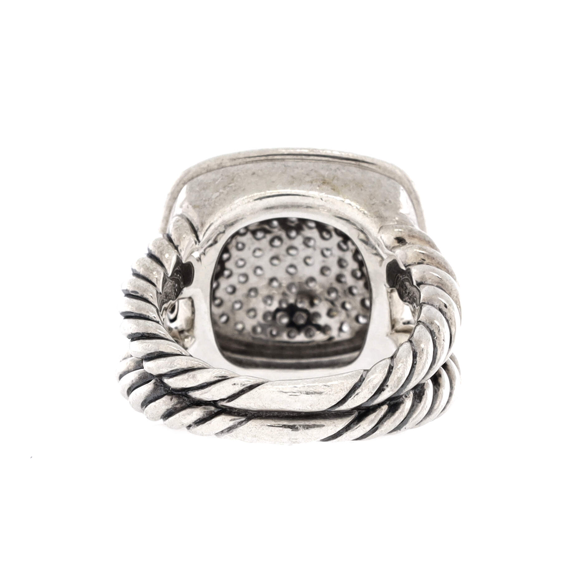 Albion Ring Sterling Silver with Pave Diamonds 14mm