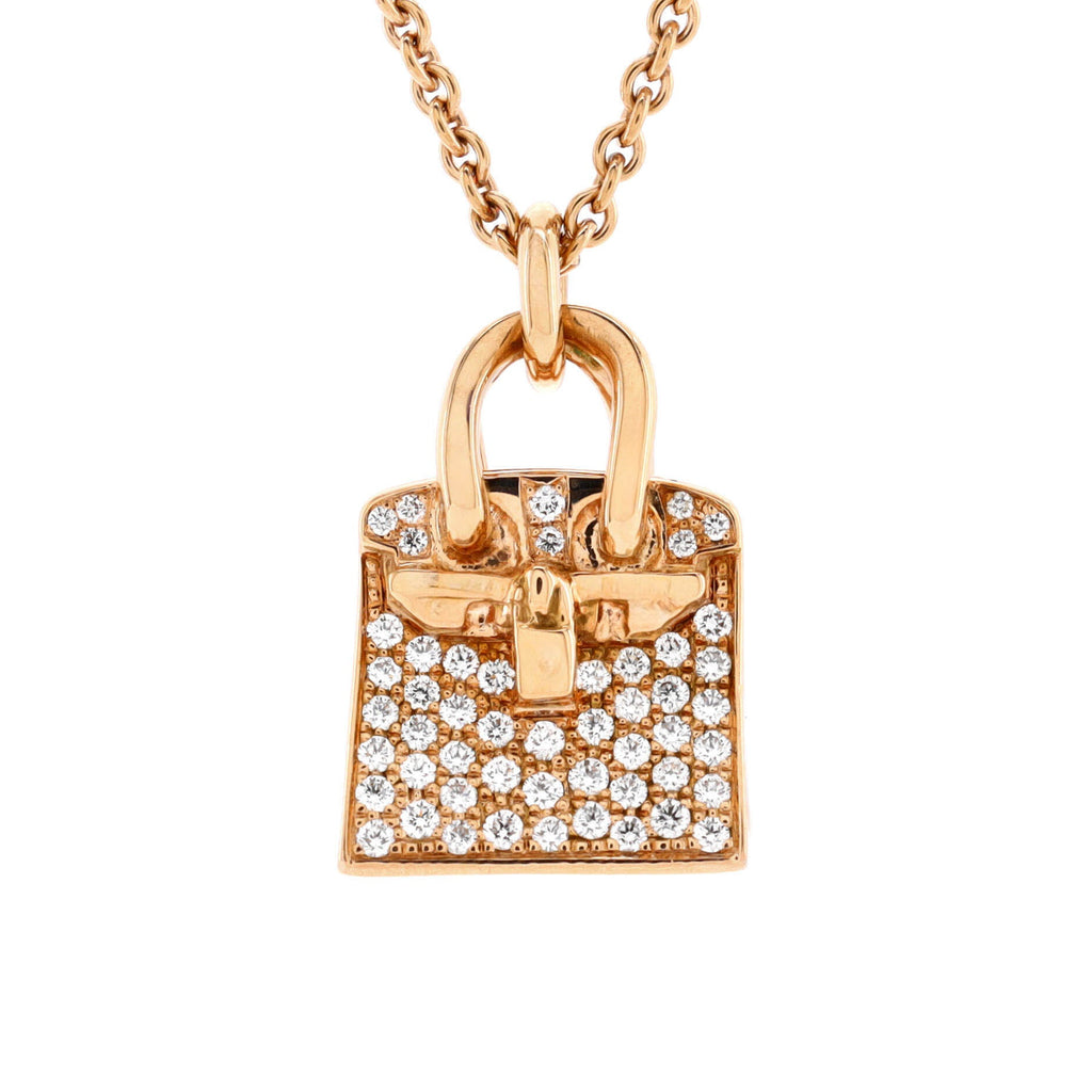 Birkin Amulette Pendant Necklace 18K Rose Gold and Diamonds