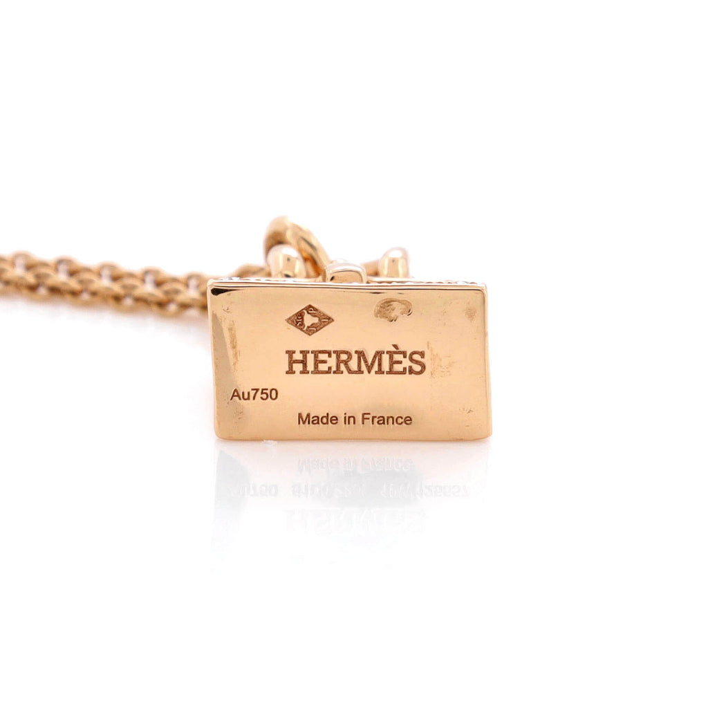 Birkin Amulette Pendant Necklace 18K Rose Gold and Diamonds