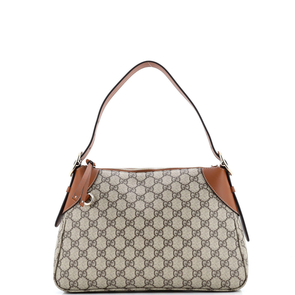 Emblem Shoulder Bag GG Coated Canvas with Leather Medium