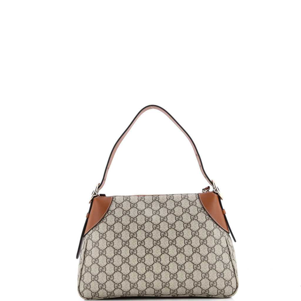 Emblem Shoulder Bag GG Coated Canvas with Leather Medium