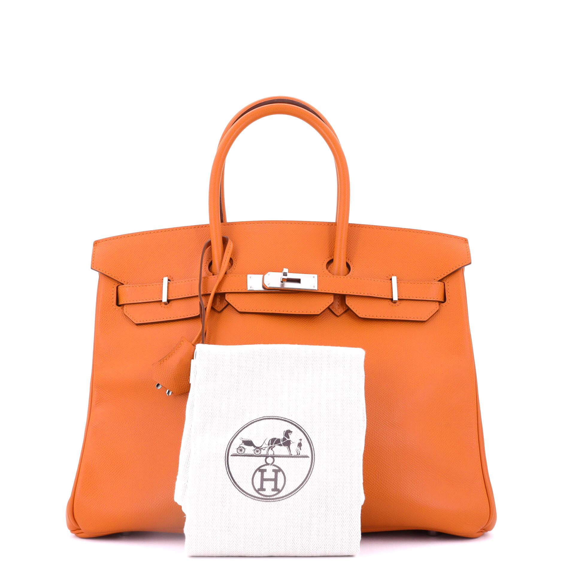 Birkin Handbag Orange H Epsom with Palladium Hardware 35