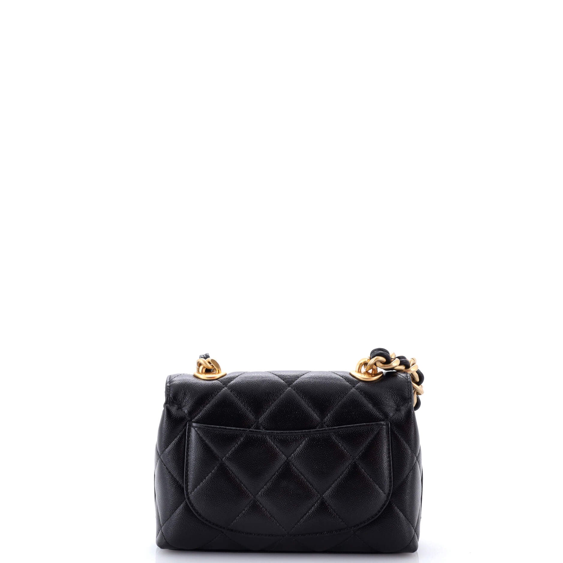 CC Rounded Flap Crossbody Bag Quilted Caviar Mini