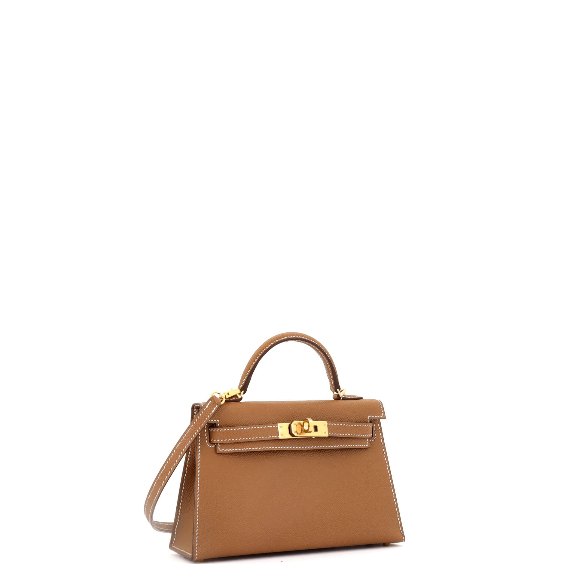 Kelly Mini II Bag Gold Epsom with Gold Hardware 20