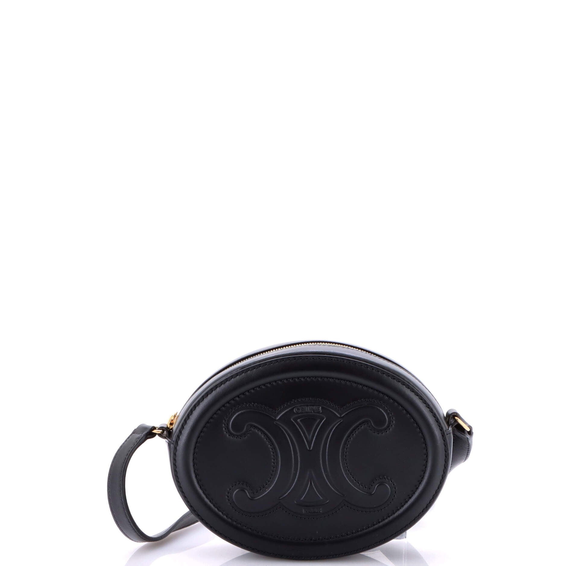 Triomphe Oval Crossbody Bag Leather Mini