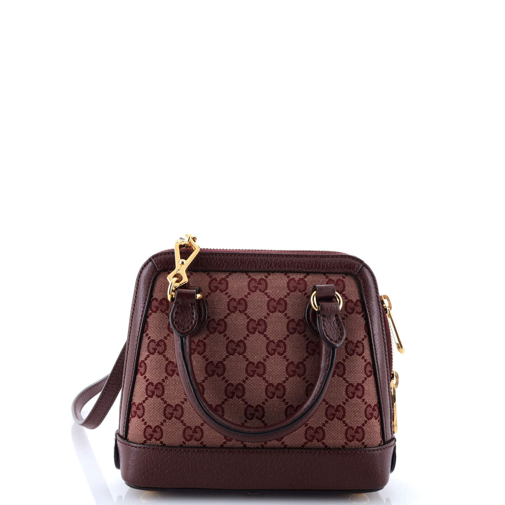 Horsebit 1955 Top Handle Bag GG Canvas with Leather Mini