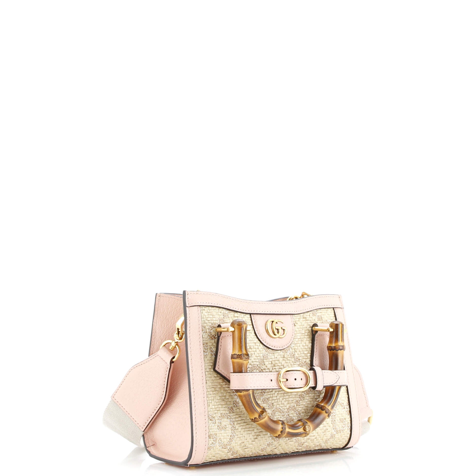 Diana NM Bamboo Handle Tote GG Raffia Mini