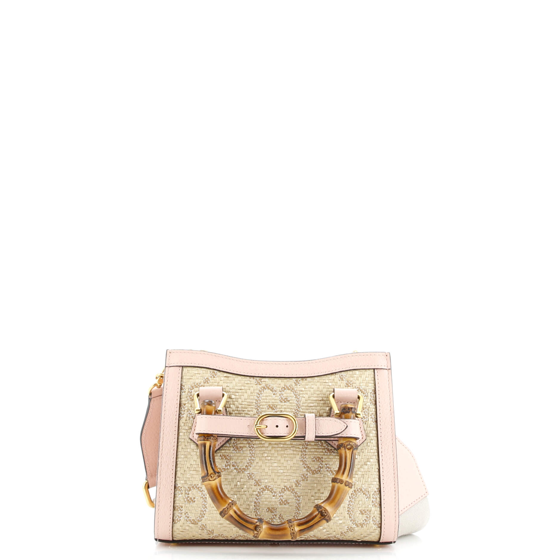 Diana NM Bamboo Handle Tote GG Raffia Mini