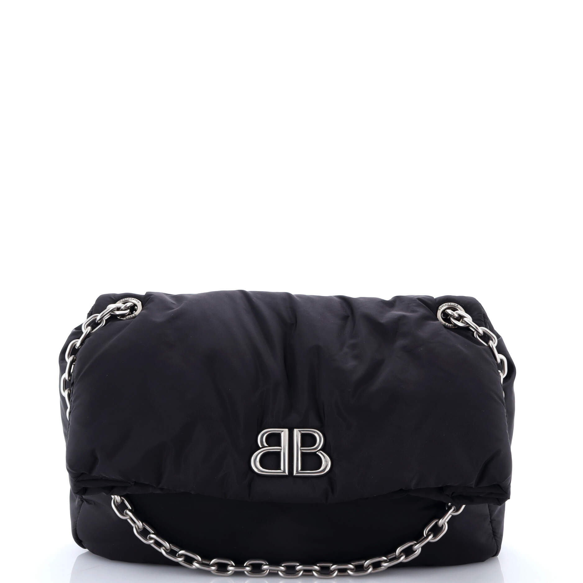 Monaco Chain Flap Shoulder Bag Nylon Medium