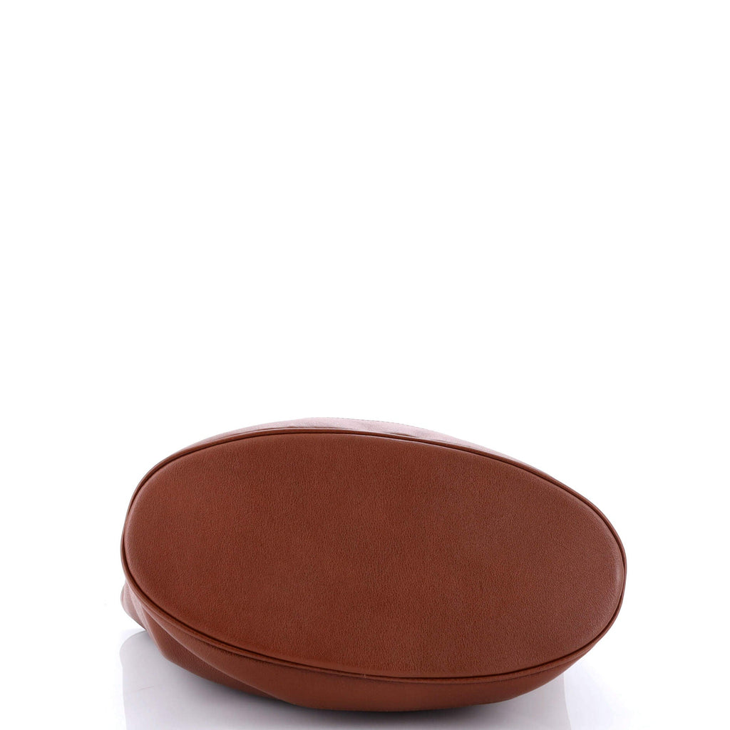 Diana Bamboo Handle Round Tote Leather Medium