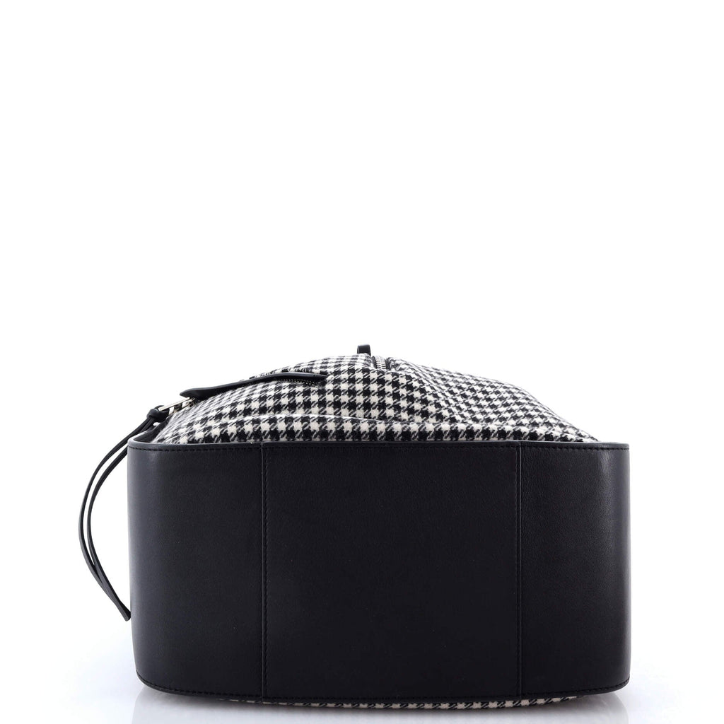 Hammock Bag Leather and Tweed Small