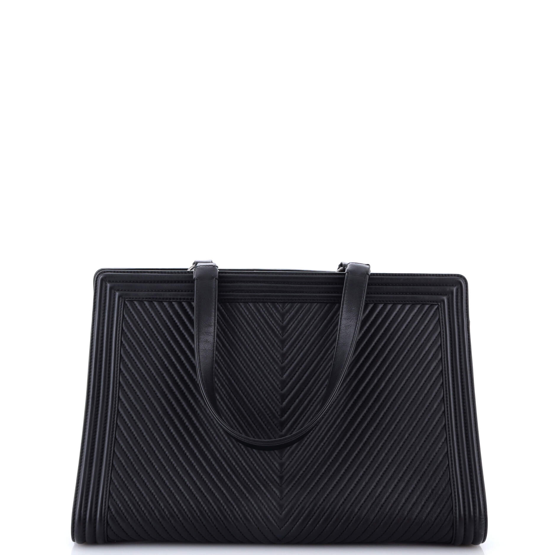 Boy Shopping Tote Chevron Calfskin Large