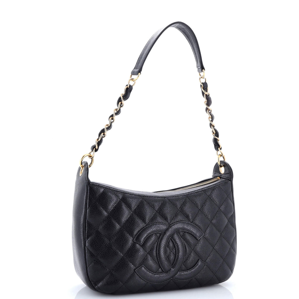 Timeless CC Chain Shoulder Bag Quilted Caviar Medium