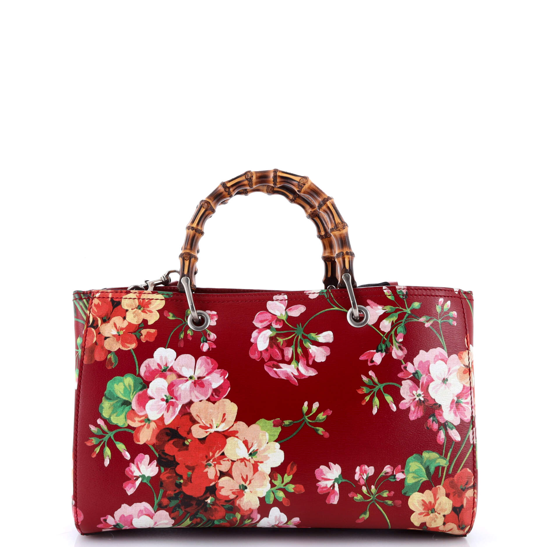 Bamboo Shopper Tote Blooms Print Leather Medium