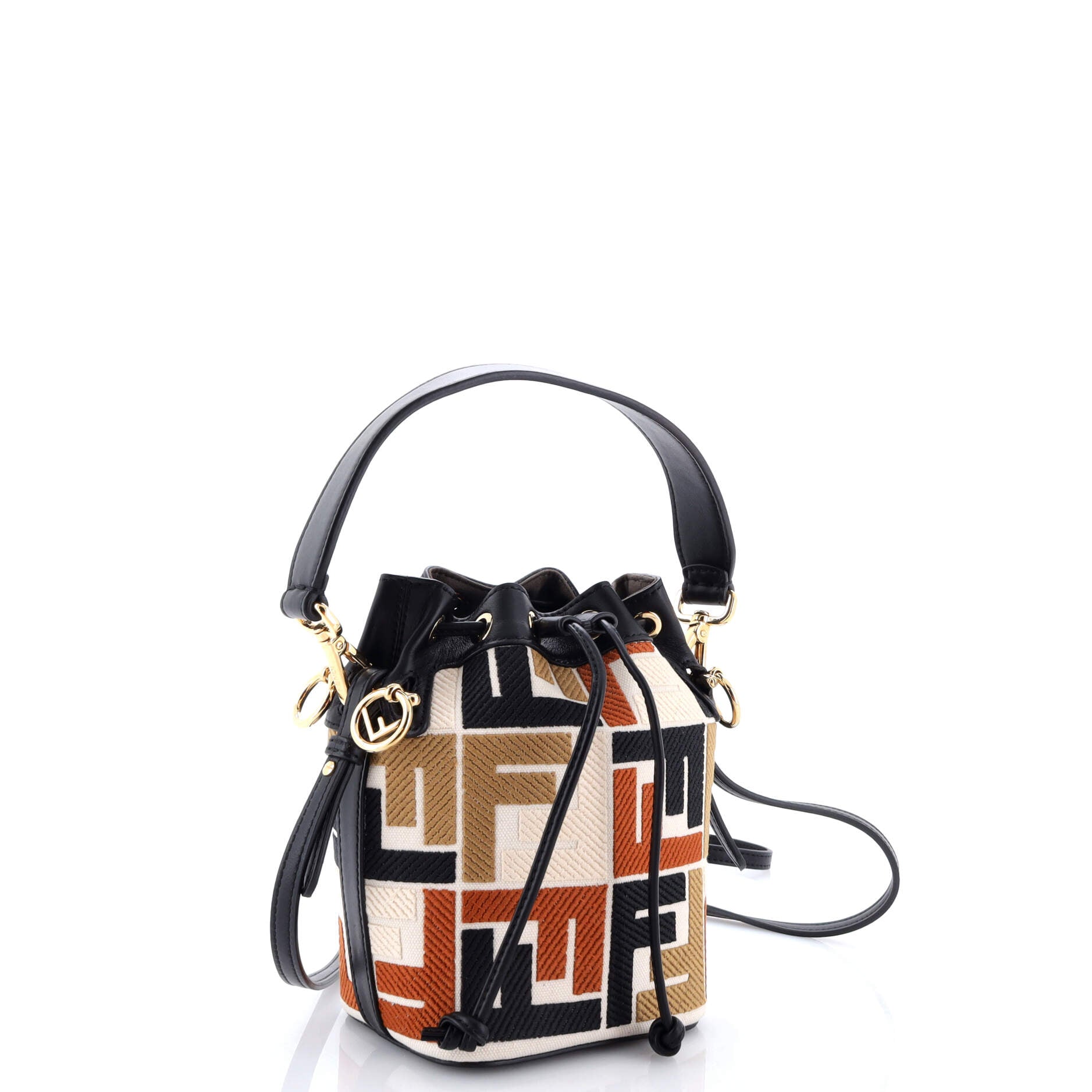 Mon Tresor Bucket Bag Zucca Embroidered Canvas Mini