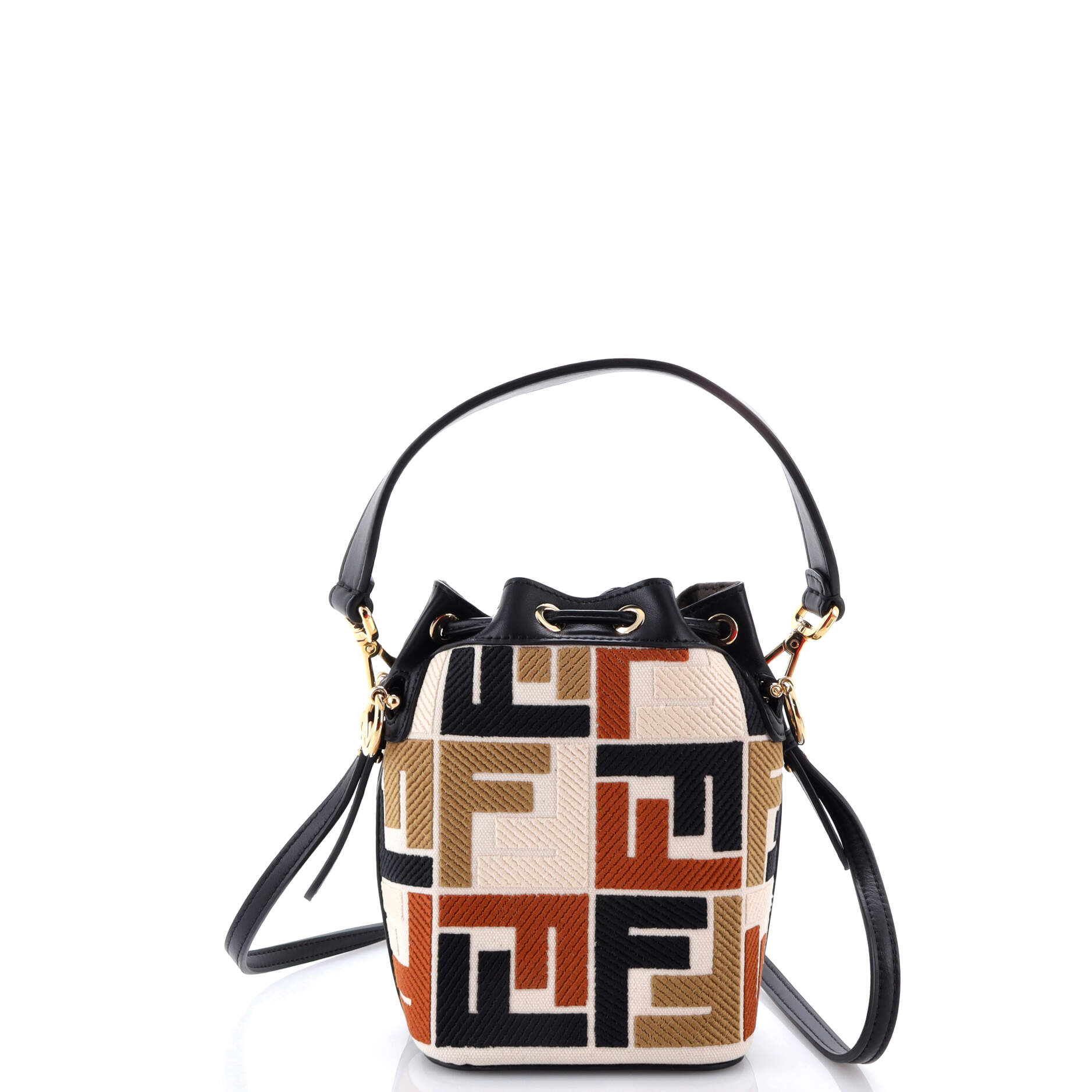 Mon Tresor Bucket Bag Zucca Embroidered Canvas Mini