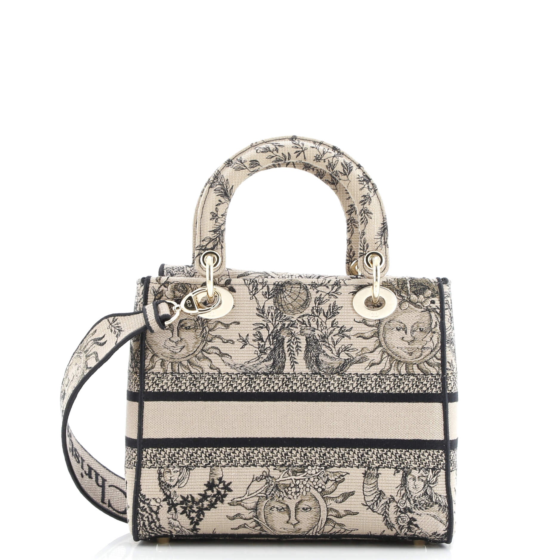 Lady D-Lite Bag Embroidered Canvas Medium