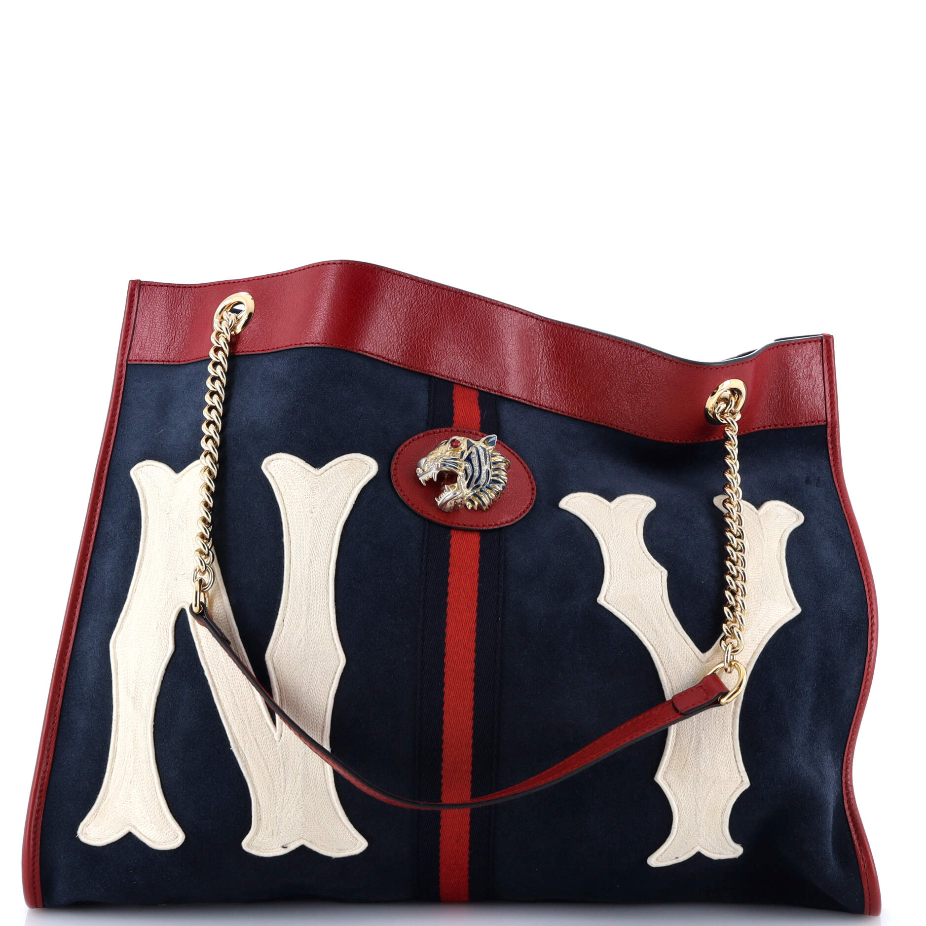 Rajah Chain Tote Suede with Applique Large