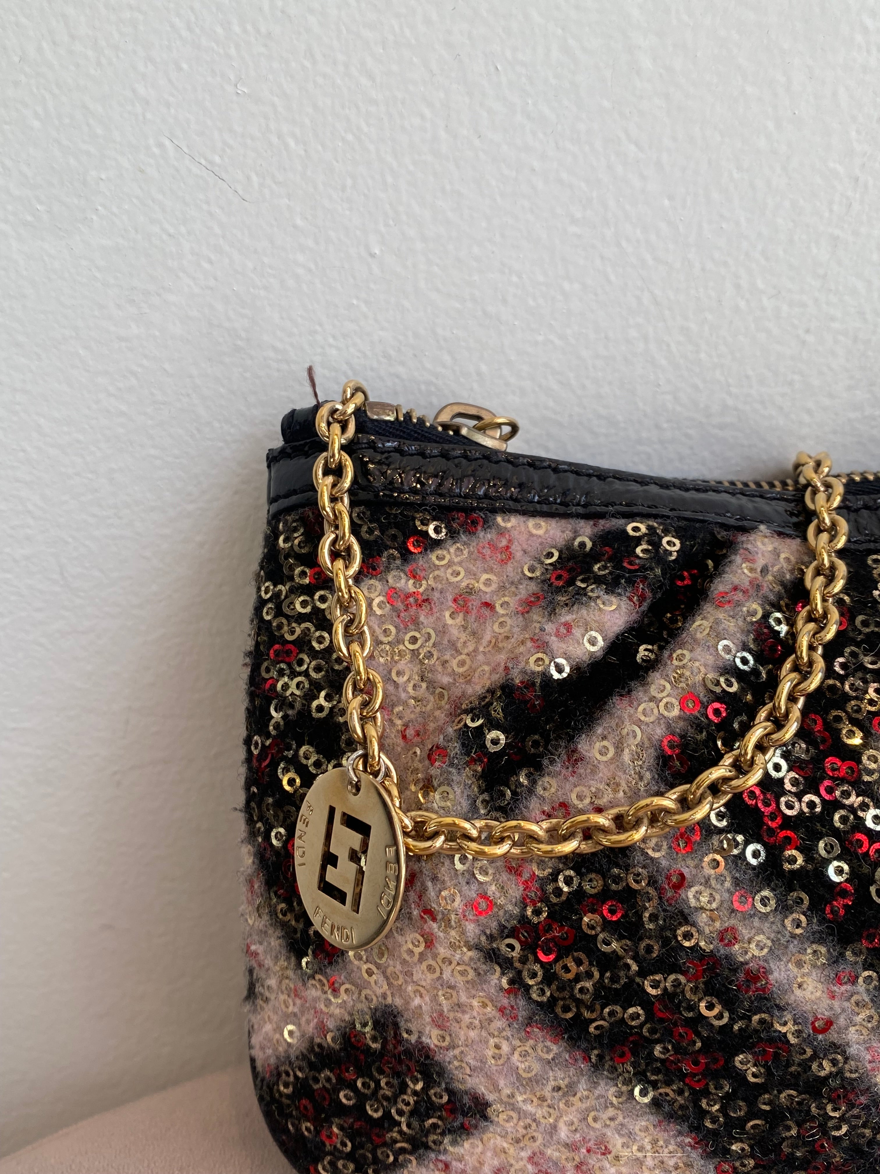 Fendi Sequin Chain Pochette Bag