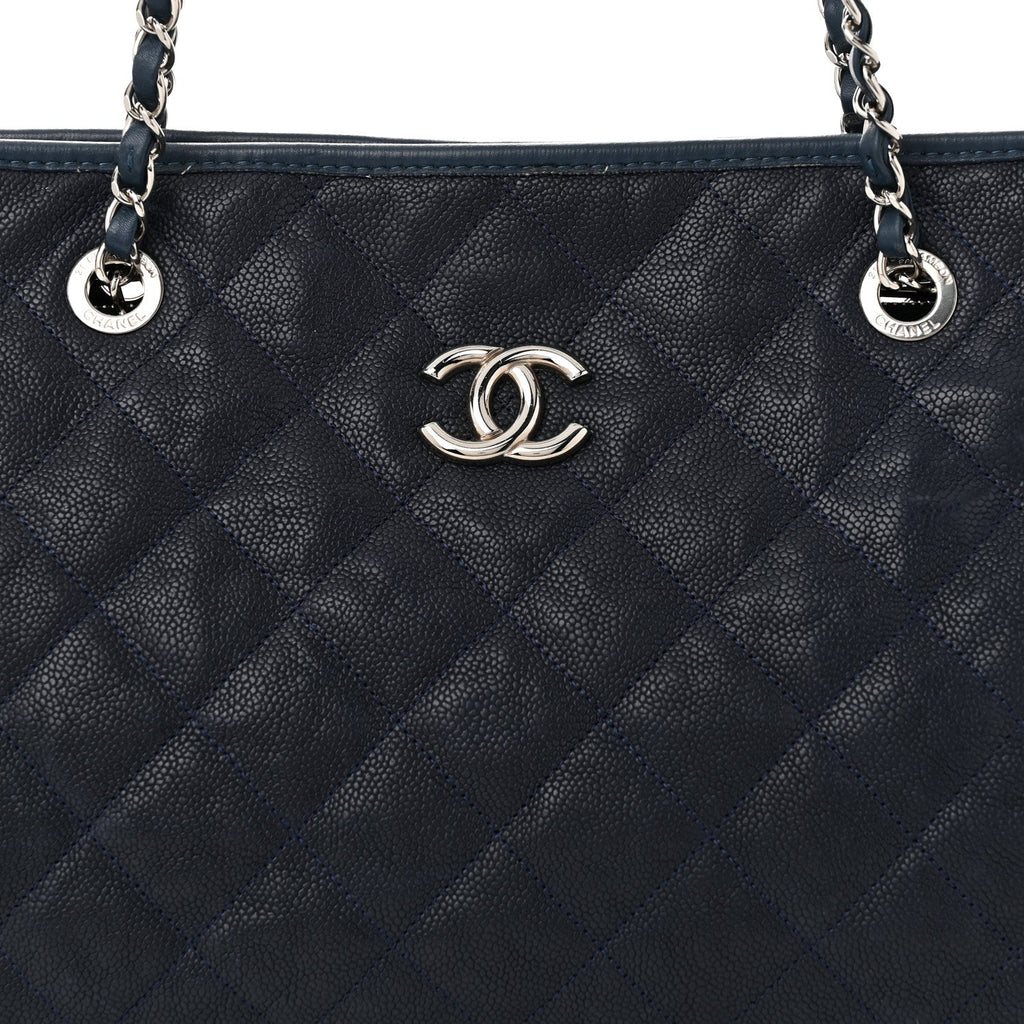 Caviar Quilted French Riviera Tote Blue