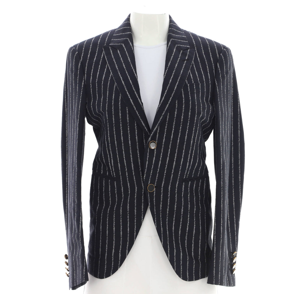 Women's Single Breasted Blazer Pinstripe Cotton