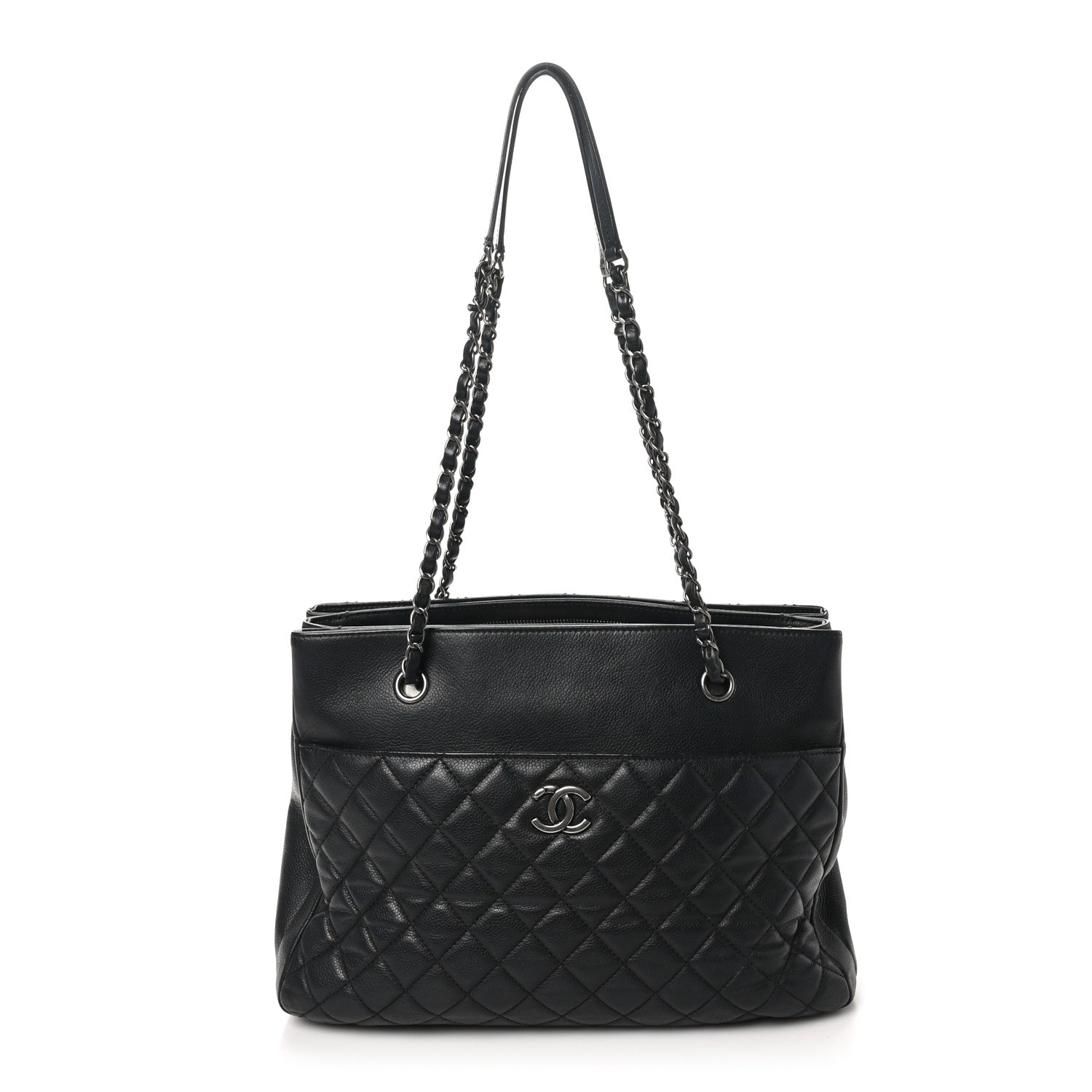 Caviar Quilted Urban Companion Shopping Tote Black