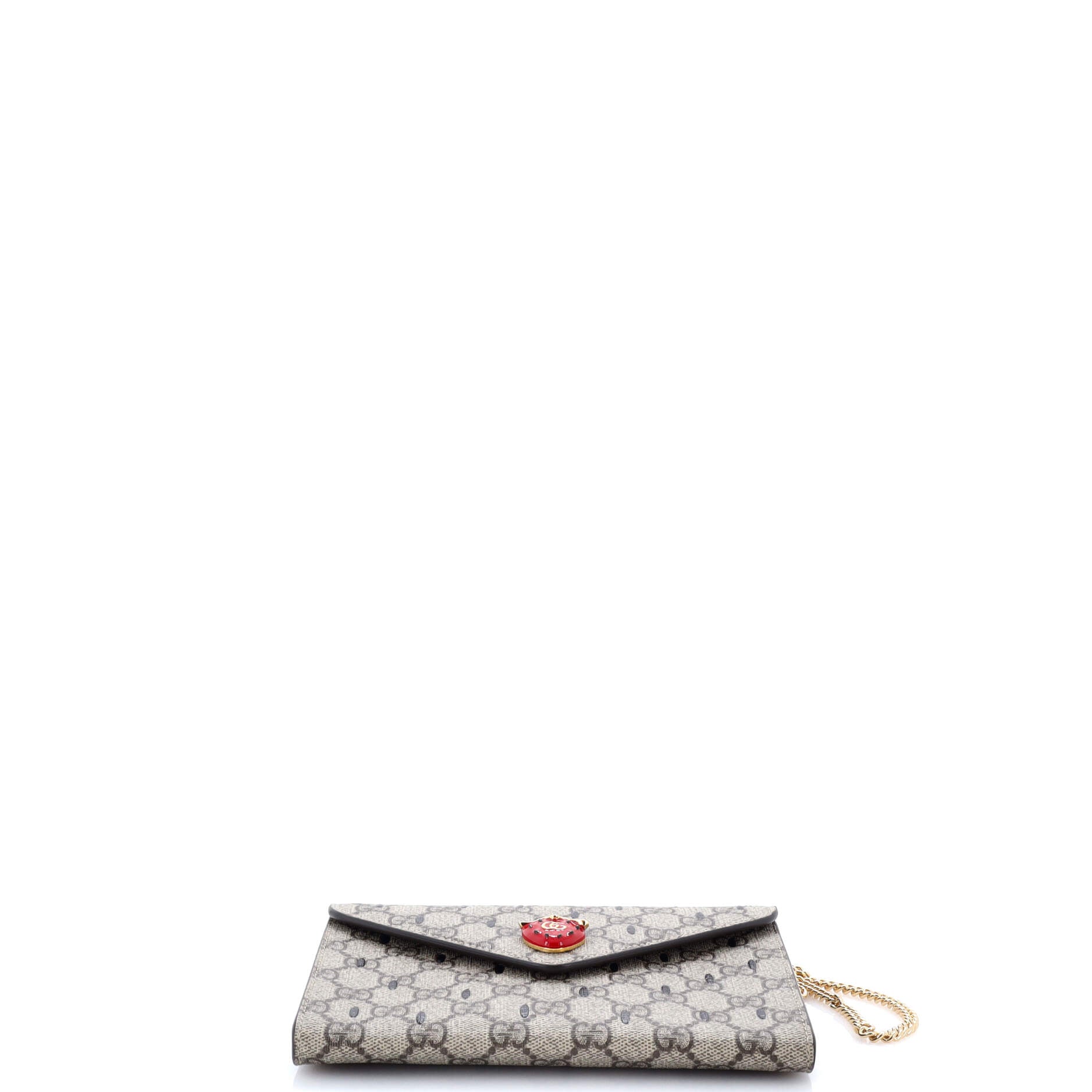 Strawberry Wallet on Chain Printed GG Coated Canvas Mini