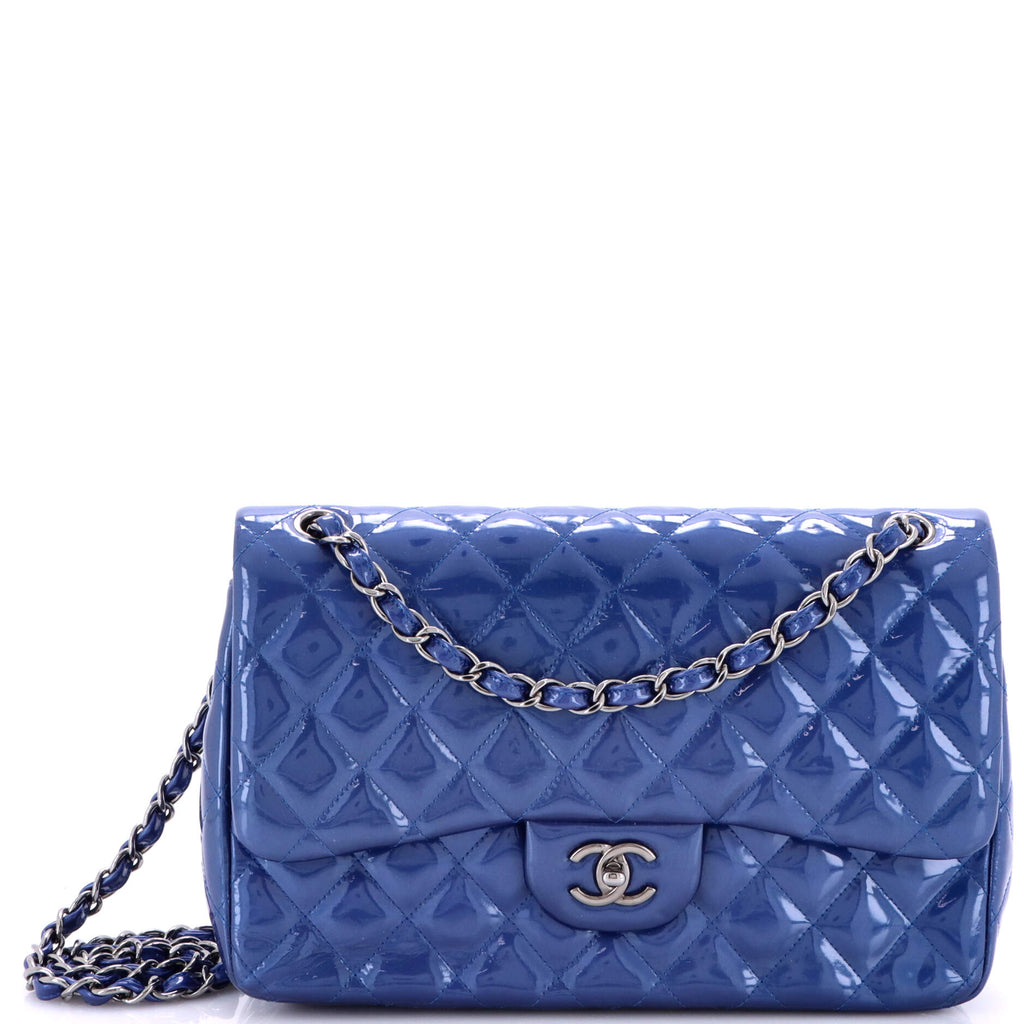 Classic Double Flap Bag Quilted Patent Jumbo