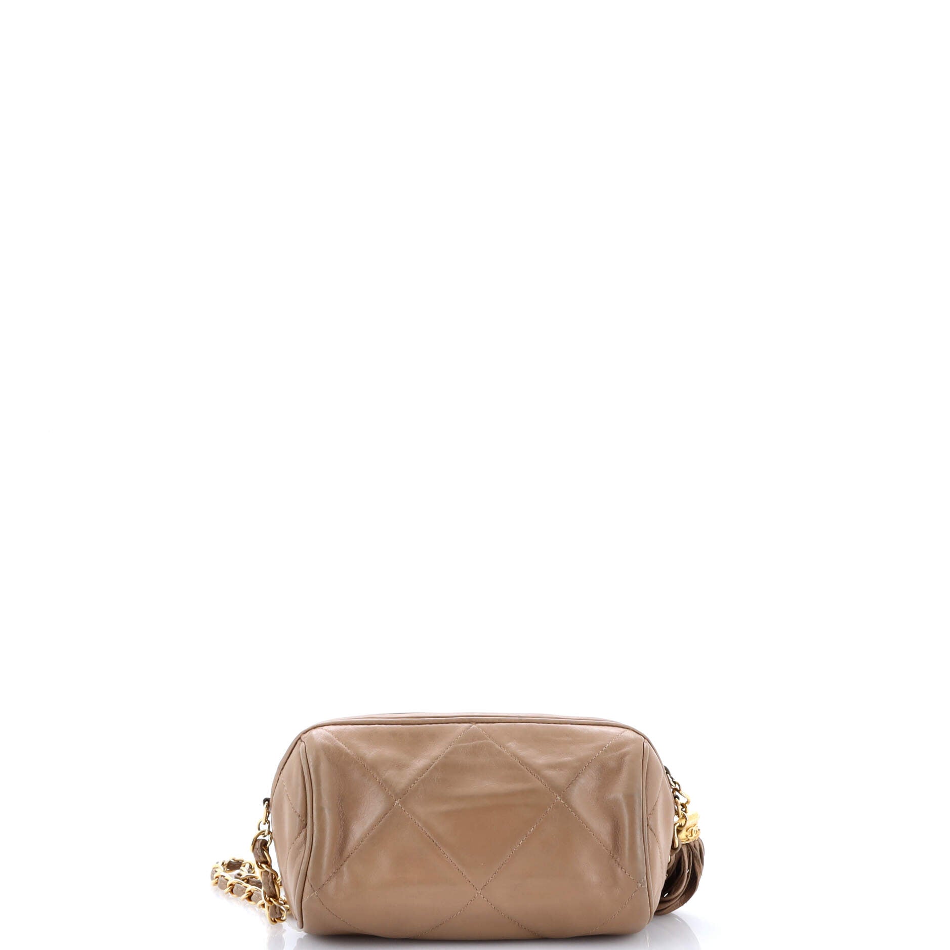 Vintage Diamond CC Barrel Bag Quilted Leather Mini