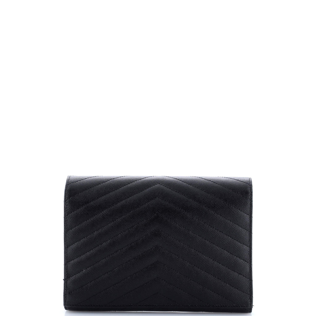 Classic Monogram Envelope Wristlet Clutch Matelasse Chevron Leather