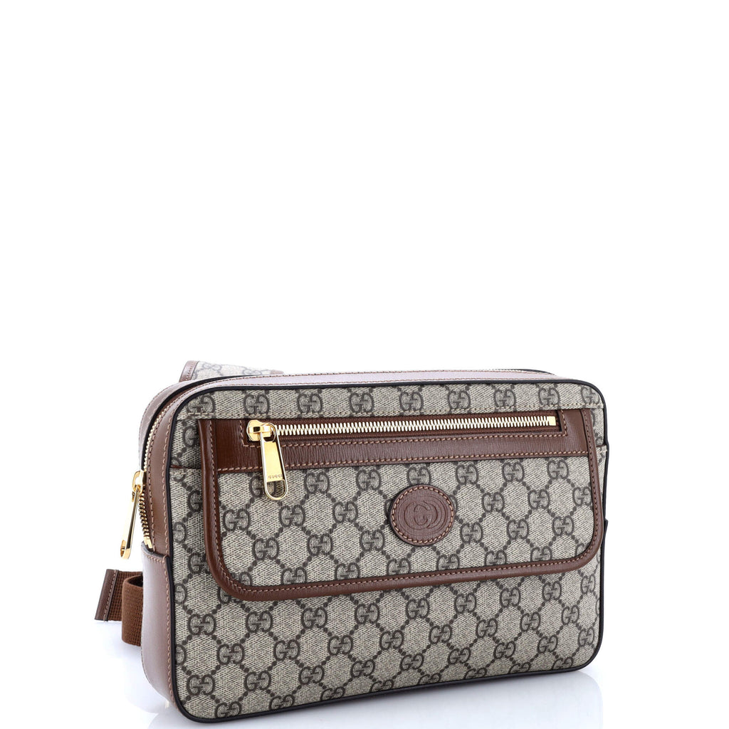 Interlocking G Patch Buckle Backpack GG Coated Canvas