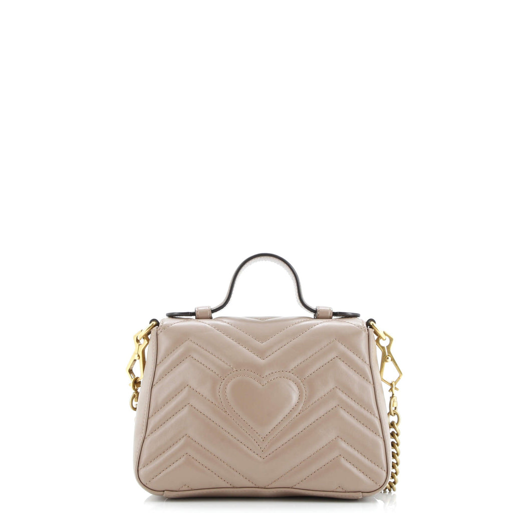 GG Marmont Top Handle Flap Bag Matelasse Leather Mini