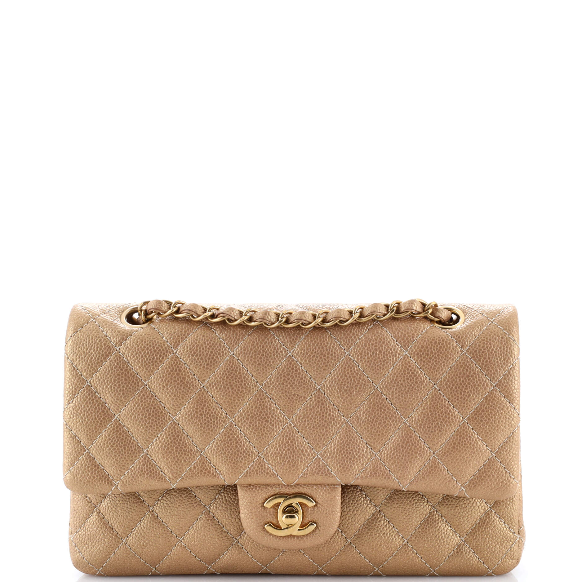 Classic Double Flap Bag Quilted Iridescent Caviar Medium